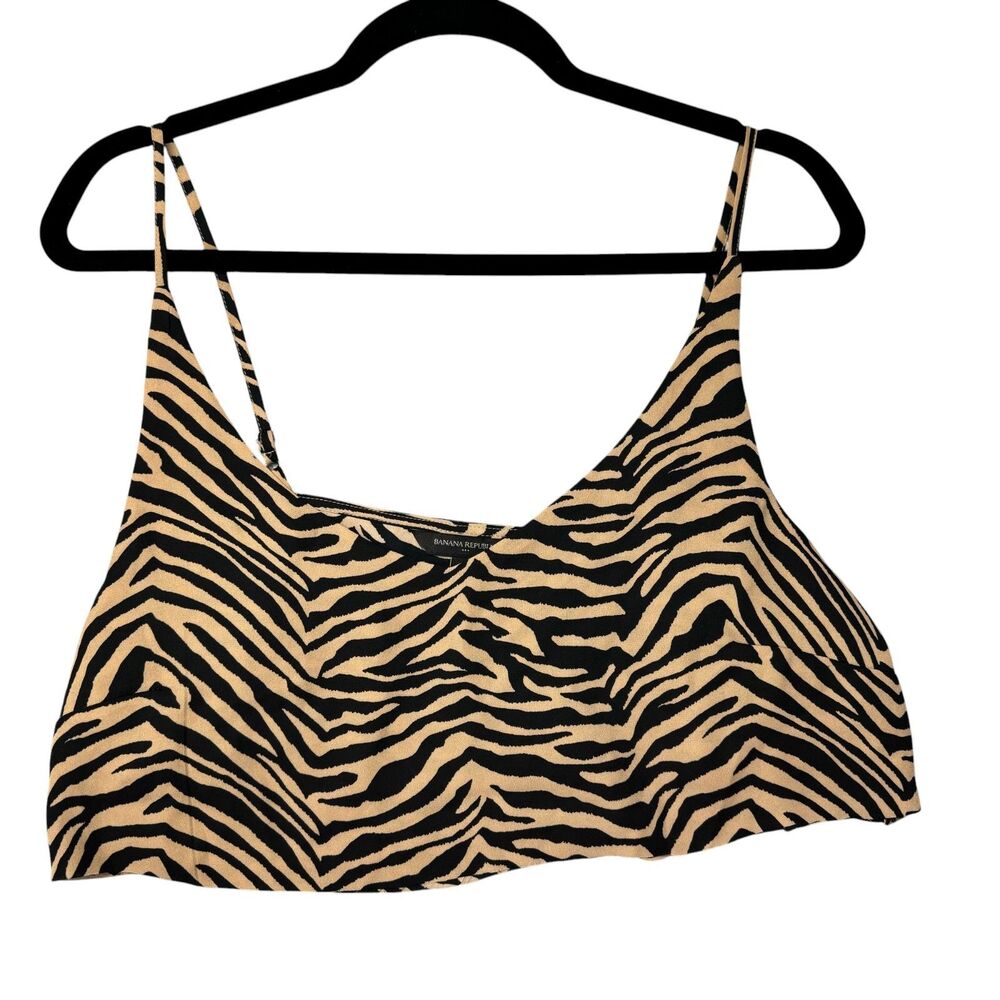 Banana Republic Top Women's Medium Cheetah Print Cropped Cut Tank Short Camisole